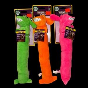 Lot Of 3‎ Bright Multipet Loofa Ruff 12" Plush Squeaky Dog Toy Multipet 48545